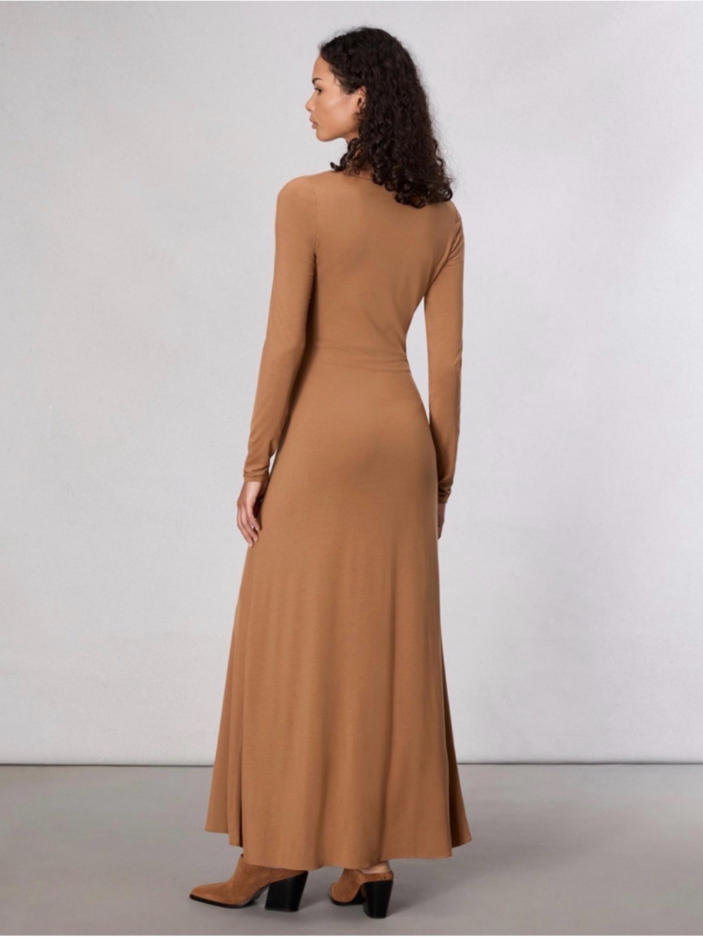 Long Sleeve Maxi Dress in Camel